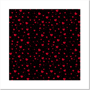 Abstract Red Heart Pattern Posters and Art